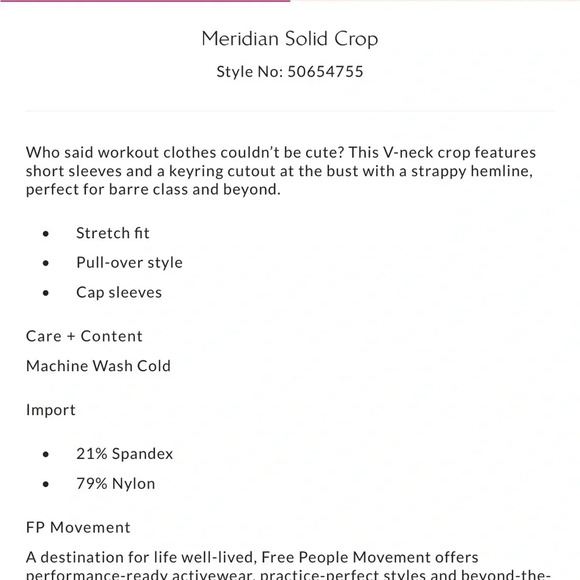 FP Movement Meridian Solid Crop - Picture 8 of 8